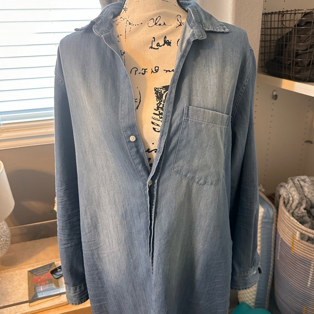 Casual Blue Denim Dress - Picture 3 of 10
